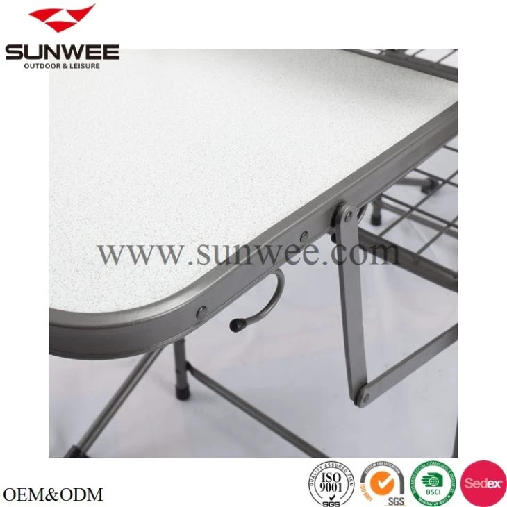 Camping grill table for BBQ